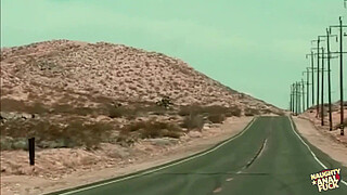 Stunning hitchhiker Naomi Russell gets her perfect tushy railed in the middle of the desert