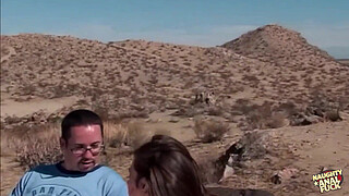 Stunning hitchhiker Naomi Russell gets her perfect tushy railed in the middle of the desert