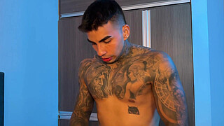 Busty stepmom sneakily fucks her muscular stepson while her husband is not at home