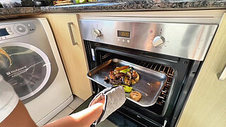 Perfect Latina Teen in Calvin's Makes Him CUM While Cooking a Dinner - Pure Pleasure