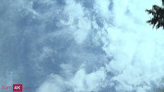 Skinny in threesome with driver and servant