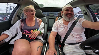 Ted's first blowjob in the ride with Tifanny Montavani.