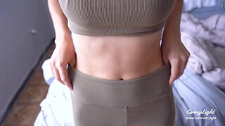 Step Mom caught Step Son with boner and helps to cum quick on her pussy while her Husband is home