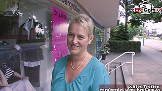 German chubby housewife persuaded to have sex for money on the street