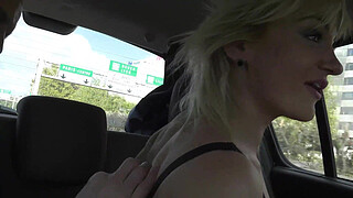 Cougar orgy in a car, threesome , blonde and 3 cocks