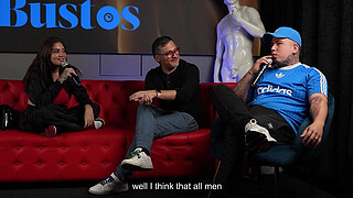 Sara Blonde fucks a fan with a HUGE cock while her CUCKOLD husband watches - Juan Bustos Show