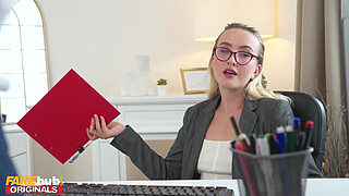 FAKEhub - German office girl with plump ass having an affair has sneaky anal sex in bosses office