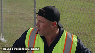 Brandy Renee Swallows The Tow Truck Driver's Dick To Convince Him To Give Her Car Back - REALITY KINGS