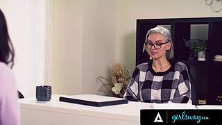 GIRLSWAY - Both Naughty Submissive Wives Want Anal Play & Their Marriage Counselor Is Here To Help!