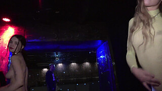 Cute teen Taya (Tutsi) gets nude in public at a disco to dance with her friend