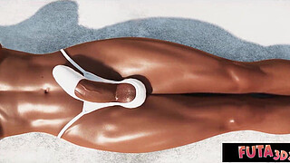 Futa3dX - Hot Babe Gets Fucked Hard By 2 Big Dicked Futa Hotties