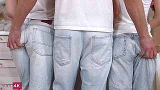 Tea Mint & Thea Lun - Two bisexual teens share a hard dick