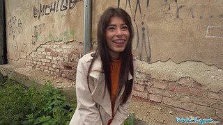 Public Agent Horny slim babe is fucked hard in the back of a transit van