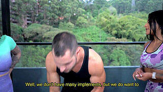 Muscular trainer fucks his big-ass students in the first cardio class - Sara Blonde, Mariana Martix, Duncan Saint