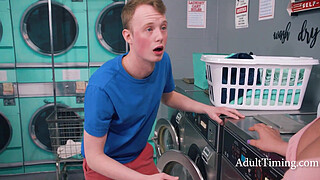 Curious Teen Trying Out Every Slot At The Laundromat - AdultTiming