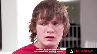 DEVILS FILM - Hot Big Titties MILF Lauren Phillips Titty Fucks Her Teen Stepson