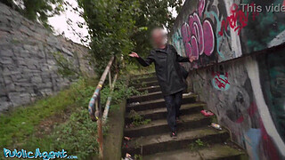 Public Agent Polish MILF boss wants big dick public POV caught giving sloppy blowjob outdoors