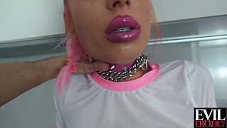 EVIL EROTIC Submissive Teen With Pink Hair And Butt Plug Gets Her Ass Fucked Rough