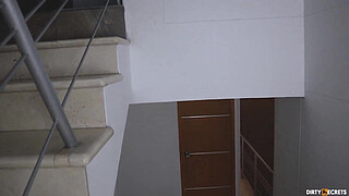 MY MAID GETS STUCK IN THE STAIRCASE AND I FUCK HER