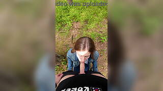 I went for a walk after fucking at home and decided to suck him off again and swallow cum outdoors