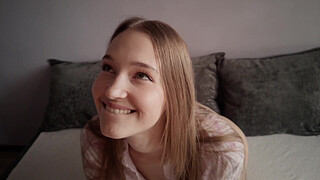 Stretching the Neighbor Girl Tight Ass with a Butt Plug and Cumming all over her Body