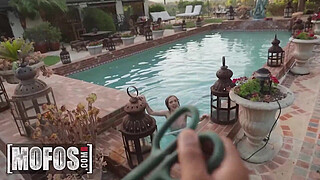 Stunning Brunette Karla Kush Rides A Thick Dick In POV Inside Her Outdoors Pool - MOFOS