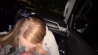 Creampie In My Pussy and Fucked In My Butthole After Sucking Him in the Car