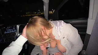 Creampie In My Pussy and Fucked In My Butthole After Sucking Him in the Car