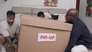 Sweet teen Mell Blanco plays with 3 big cocks then enjoys some intense DP