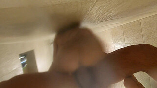 Spying on friends Wife in the shower and she invites me in for creampie
