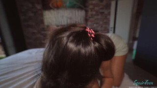 Sexy MILF stepmom treats her stepson with an unconventional method