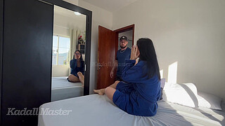 I paid the fitter's service with my ass, he broke into my ass with his thick cock