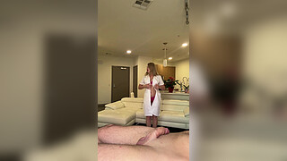 A client with a huge dick fucks my assistant and takes her virginity