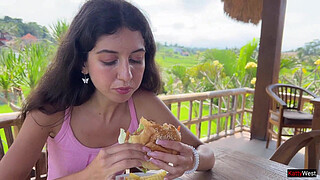 Asked the waiter to cum on my face in a public cafe - I only like to dine covered in cum - Cumwalk