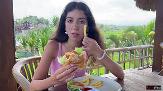 Asked the waiter to cum on my face in a public cafe - I only like to dine covered in cum - Cumwalk