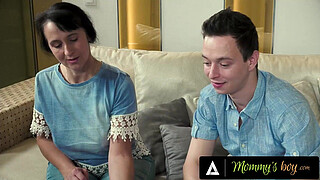 MOMMY'S BOY - Mature Maid Rides 18yo Guy's Cock After She Kept Teasing Him While Cleaning Around