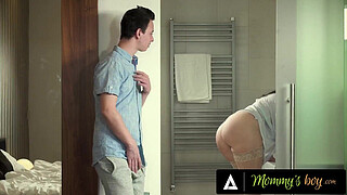 MOMMY'S BOY - Mature Maid Rides 18yo Guy's Cock After She Kept Teasing Him While Cleaning Around