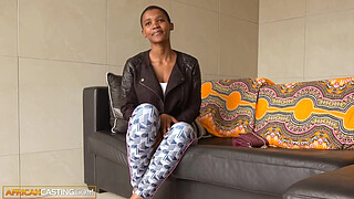 African Casting - Busty Ebony Babe Seals The Deal With A Pussy Drill