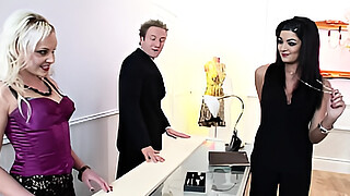 Mature Couple with Big Boobs Wife tricked Saleswoman to FFM Threesome in Shop