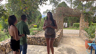 Horny real estate agent fucks her clients to close a big deal. PART 1