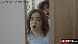 Two horny busty and big butt sluts fucked from behind by teen boys - London River, Natasha Nice, Diego Perez, Jodie Johnson