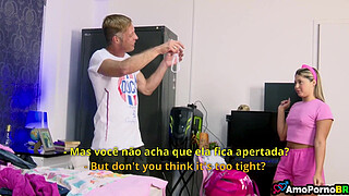 Stepfather, worried, with his stepdaughter's panties were tight