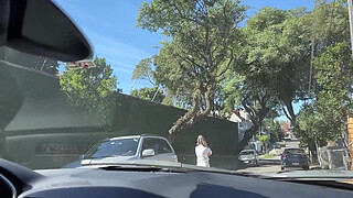 A stranger noticed that I was masturbating in the car and helped me cum