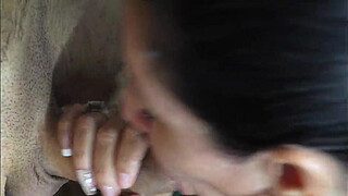 My stepmom sucks my balls till she makes me in her mouth