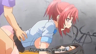 Hentai redhead gets gangbanged