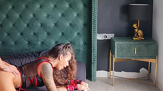 the famous neighbor fucks me hard in bed until he cums creampied