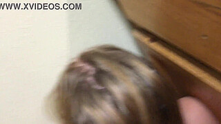 Skinny Employee fuckt on floor breakroom , BOSS gives her Double cumshot in eyes