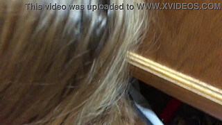 Skinny Employee fuckt on floor breakroom , BOSS gives her Double cumshot in eyes