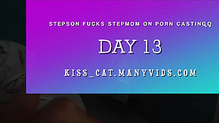 Day 13 - Step mom on Casting Couch / Step son rough fucks busty milf and Fill Pussy with Cum