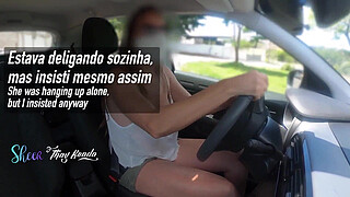 Slutty wife Thay Ksada showing off on the street for a stranger letting him touch and suck her until he cums